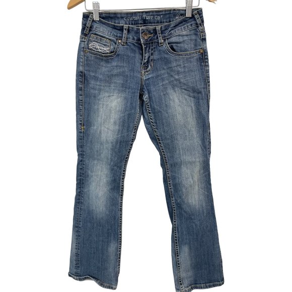 Cowgirl Tuff Co. Don't Fence Me In Bootcut Denim Jeans Women 26 Ranch Western - Picture 2 of 8
